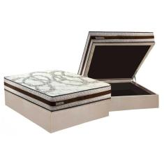 Conjunto Box Baú Casal Colchão Espuma Paropas D45 Resiste Hotel Douface + Base Crc Suede Clean (138x188)