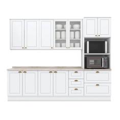 Cozinha Modulada Henn Americana 7 Peças (2Aéreos + 2Balcões + 1Paneleiro + 2Complementos) C5P49 Branco-Henn