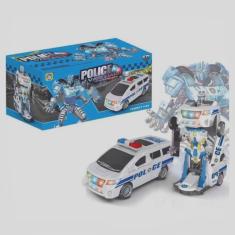 Brinquedo Carrinho Van Policial 2 Em 1 Transformers Luz Som