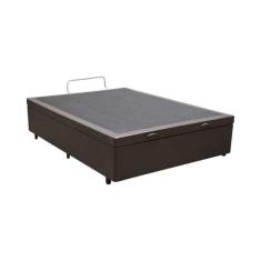 Cama Box Baú Viúvao Blindado Linhão Marrom Com 128cm de Largura