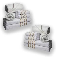 Jogo De Toalhas 12pcs - 4 Banhos 4 Rosto 4 Tapetes Branco - Toalhas Be