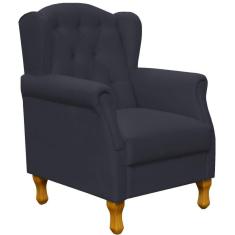 Poltrona Decorativa Para Sala De Estar Yara P02 Suede Preto