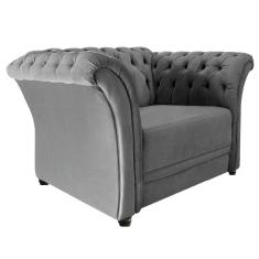 Poltrona Decorativa Chesterfield Cinza
