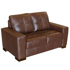 Sofá 2 Lugares Sala de Estar 150cm Milão Couro Caramelo Gran Belo