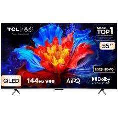 Smart TV TCL 55 Polegadas QLED 4K P8K WiFi Bluetooth Google TV 144Hz HDR10+ Dolby Atmos Vision 55P8K