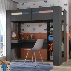 Cama Alta Infantil/juvenil Multifuncional com Escrivaninha Penteadeira