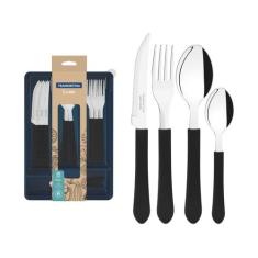 Faqueiro Tramontina Inox Leme com Gaveteiro 24 Peças, Preto, 24