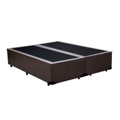 Base Box Blindado Casal Bipartido HomeQueen Corino Marrom 40x138x188