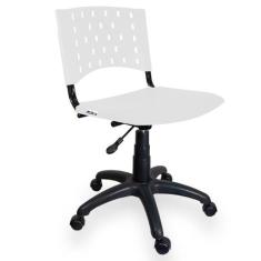 Cadeira Secretária Giratória Plástica Singolare Branco - Ultra Móveis