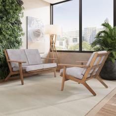 Sofá 2 Lugares Lótus Acquablock Stain Castanho/Grafite