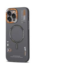 Capa de telefone magnética fosca para iPhone 12 13 14 15 Pro Max Carga sem fio fosca traseira com moldura de lente de metal capa de botões, preta, para iPhone 14 ProMax