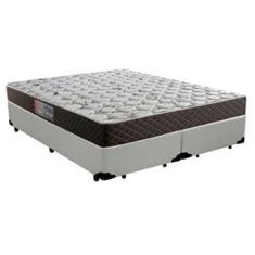Cama Box Queen Colchão Mola Ensacada Belos Sonhos + Box Sintético 69x158x198 Bege