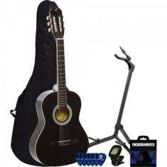 Kit Violão Acústico Infantil Nylon 36 3/4 N6 Start Preto
