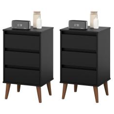 Kit 2 Mesas de cabeceira Wood Preto