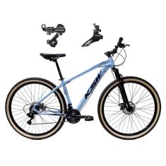 Bicicleta Aro 29 Ksw Xlt Alumínio 21V Câmbios Shimano Tz Freios a Disco Suspensão Pneus Faixa Bege-Unissex