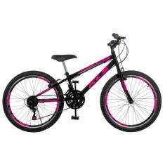 Bicicleta Aro 24 Kls Sport Gold  Freio V-Brake Mtb 21 Marchas Feminina