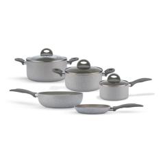 Jogo de Panelas Brinox Antiaderente Ceramic Life 5 Peças Marble Blend 