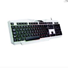 Teclado Gamer Semi Mecânico, LED RGB, USB, ABNT2, QWERTY, Branco