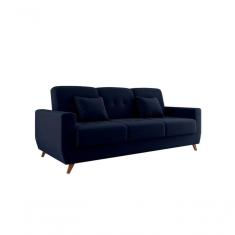 Sofá Cama Casal Reclinável Com Baú Pamela - Azul Marinho