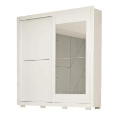 Guarda-roupa Casal Andorra Com Espelho 2 Portas 100% Mdf Linhamobília Branco