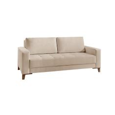 Sofá Fixo Orion 2 Lugares Luxo 1,60m Castellar Móbile Veludo Bege Claro
