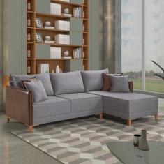 Sofá De Canto 5 Lugares 420cm M159 Martins Estofados Cinza