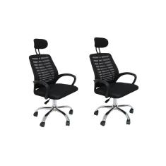 Conjunto 2 Cadeiras Office Diretor Com Encosto E Rodízios Cádis Preto