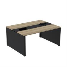 Mesa De Plataforma Dupla Para 2 Pessoas Corporativa 130x140-2p Noce Naturalle-preto