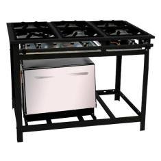 Fogão Industrial A Gás Venâncio 6 Bocas Alta Pressão Com Forno