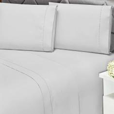 Lençol King Elástico 180 Fios Algodão Premier Andreza Branco