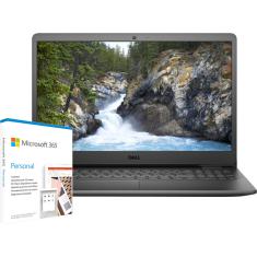 Notebook Dell Inspiron I15-3501-A25P Intel Core I3-1005G1 4GB 256GB SSD W10 15.6" - Preto + Office 365 Personal