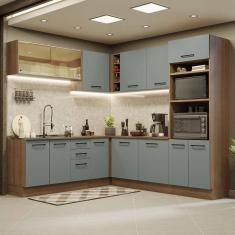 Cozinha Completa 459001 Com Armário E Balcão Rustic/Cinza