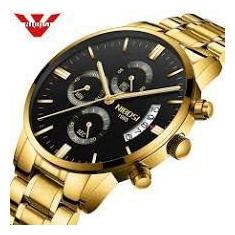 Relógio nibosi dourado preto