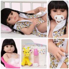 Boneca Reborn Realista Girafinha Morena Roupão Envio 24hrs - Cegonha R