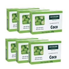 Sabonete de Coco Granado kit C/6 Tira Oleosidade Pele Limpa