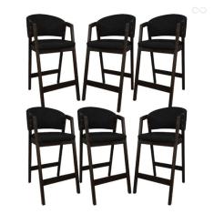 Kit 6 Banquetas Alta para Cozinha Ravena em Madeira Maciça Capuccino S