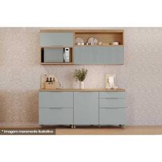 Armário de Cozinha Modulado Completa Marquesa 4 Peças Nature/Verde - Nesher