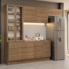 Armário de Cozinha Completa 270cm Rustic Glamy Madesa 16, Rustic