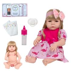 Boneca Reborn Loira Princesa Toda De Vinil Siliconado Itens - Cegonha 