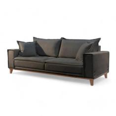 Sofá Fixo Aquiles 2 Lugares Luxo 1,60m Castellar Móbile, Veludo Chumbo
