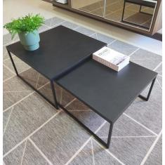 Mesa de Centro em Ferro Preto - sala - Kit mesas Industrial - ARTE & D