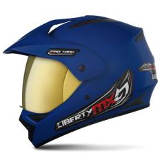 Capacete Fechado Pro Tork Liberty Mx Pro Vision Vis. Dourada, AZUL, 60
