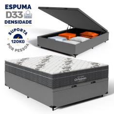 Cama Box Baú com Colchão de Espuma D33 Ortobom Airtech Ortopillow 100 