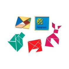 Brinquedos Educativos - Tangram em Madeira 70 Peças - Sonho de Criança