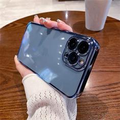 Capa de telefone macia para iPhone 11 12 13 14 Pro Max XS X XR 7 8 Plus Mini SE 2020 2022 Capa transparente de silicone, azul celeste, para iPhone 13Pro Max