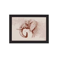 Quadro para Sala Safari Elefante Moldura Preta 33x43cm