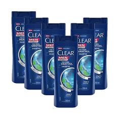 Kit 6 Shampoos Clear Men Anticaspa Ice Cool Menthol 200ml