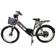Bicicleta Elétrica Confort FULL 800W 48V 15Ah Cor Preta Com Cestinha