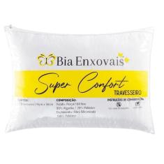 Travesseiro 50x70cm Antialérgico Lavável Fibra Siliconada Macio Confort - Branco