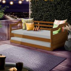 Sofá Cama Confortável Solteiro Madeira Maciça Castanho João Shop JM